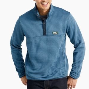 L.L. Bean Airlight Knit Pullover Snap Ribbed